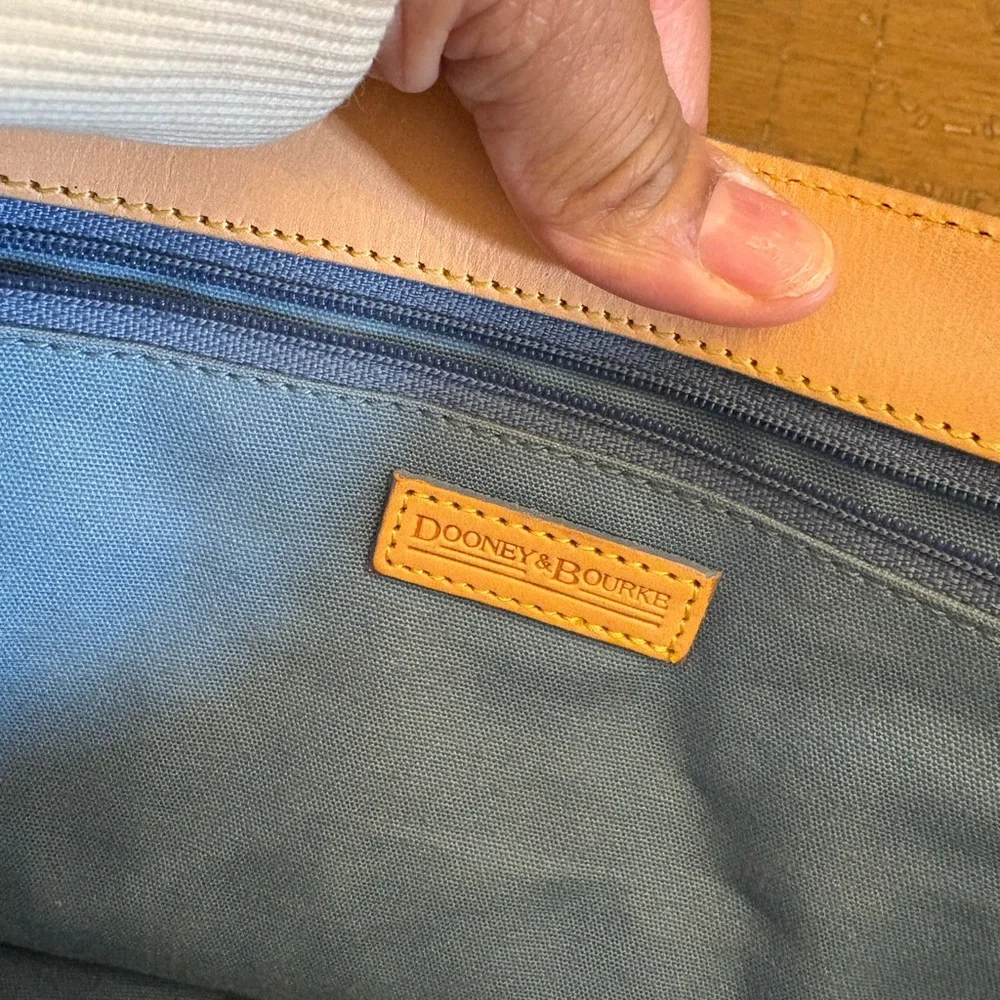 Dooney & Bourke Brown Trim Multicolor Logo Satchel - Picture 7 of 7